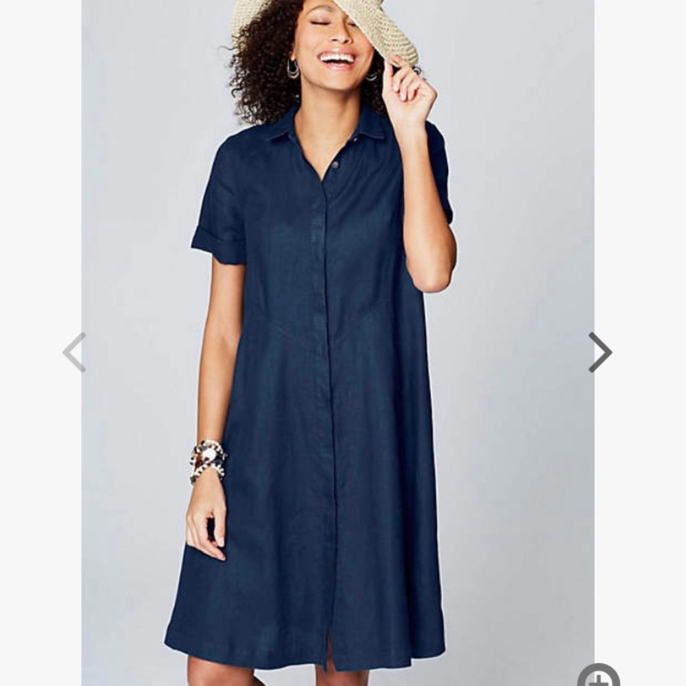 {J. Jill} pure linen Button-Front Shirtdress NWT!